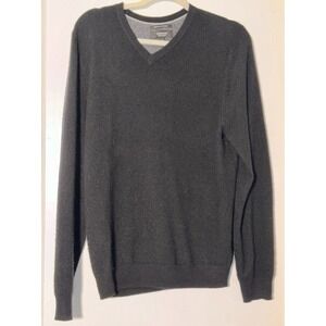 Men's John W. Nordstrom Black Cashmere V-Neck‎ Sweater Size Medium